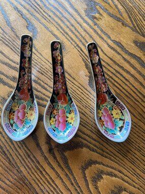 Vintage Chinese Porcelain Spoon 3 Available